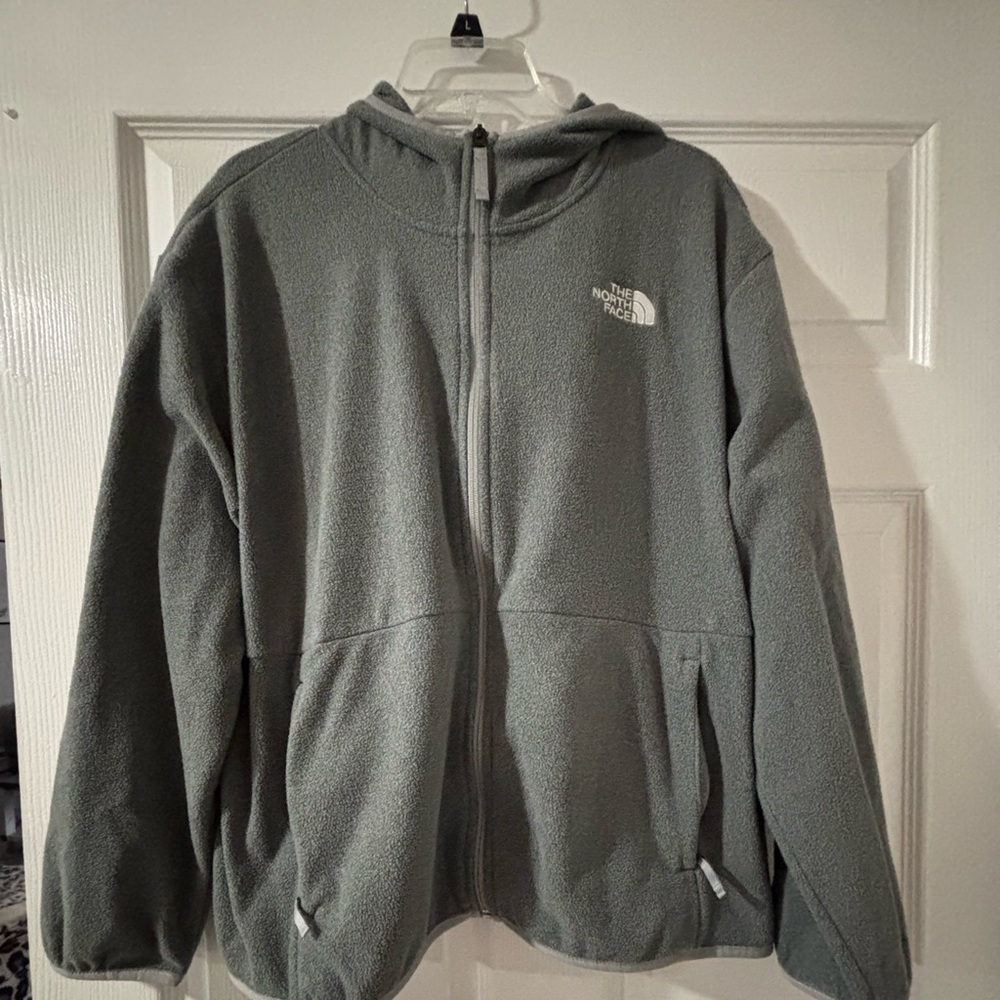 The North Face Gray Women's Full-Zip Hooded Fleece Jacket (Anchor)